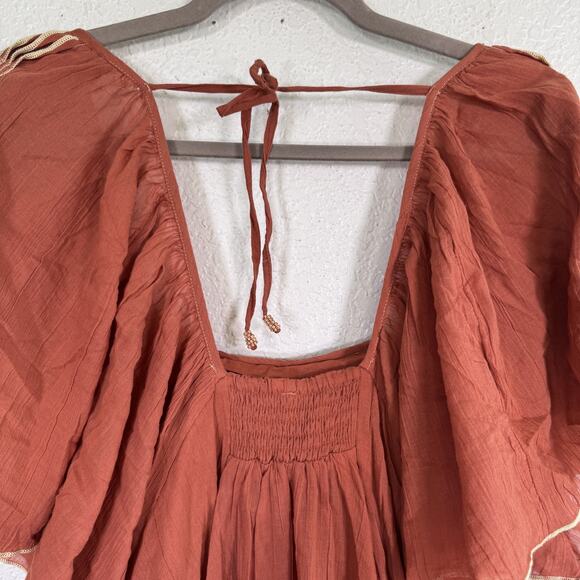 Free People Joelle Tunic Womens XS Boho Babydoll Mini Dress Flutter Festival New - Picture 7 of 12